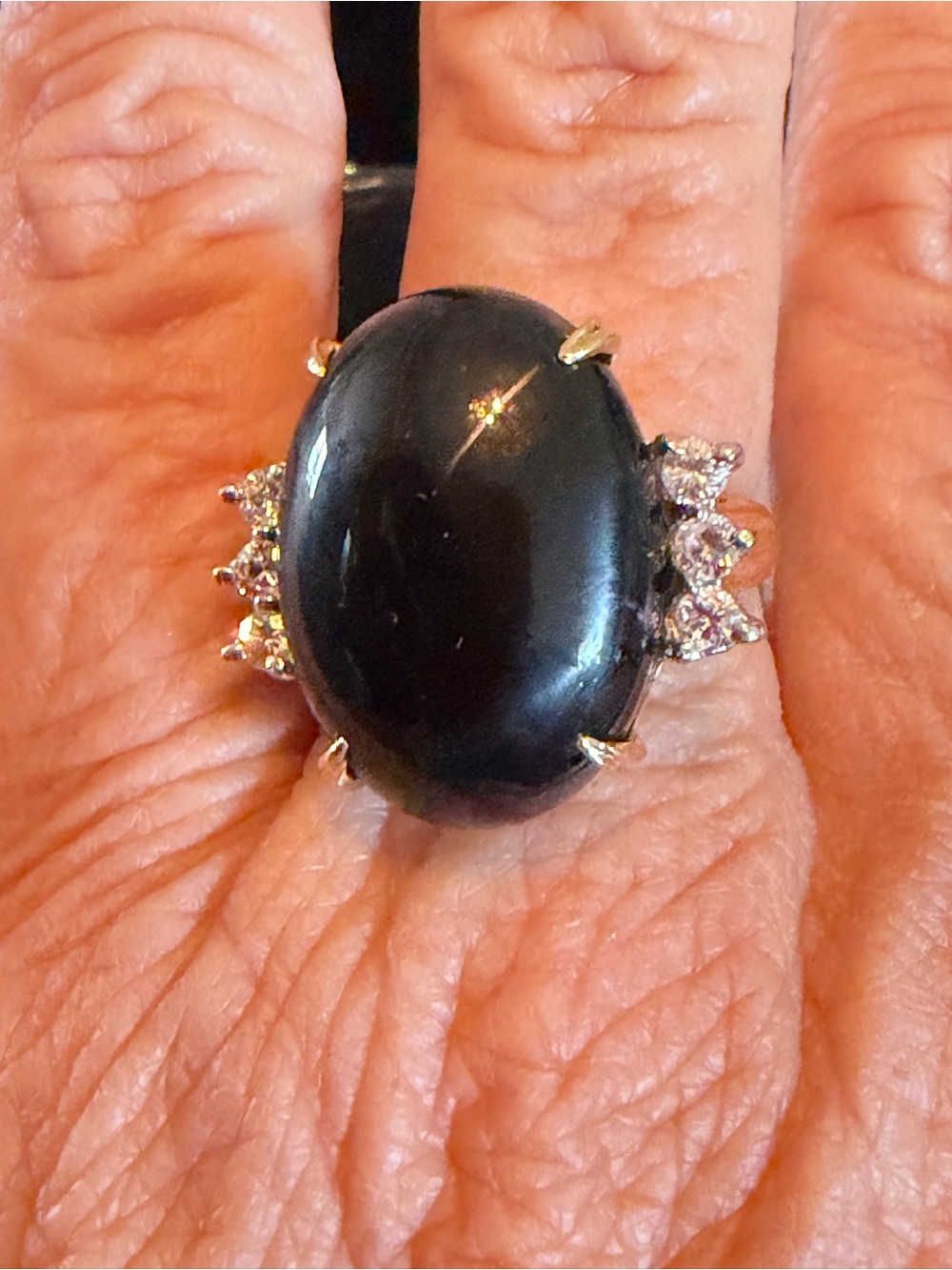 Gold, Diamonds and Black Onyx Ring